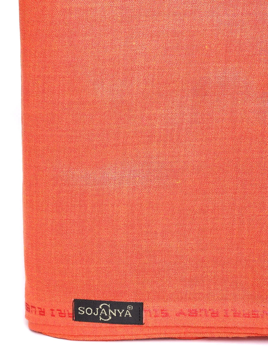 Men's Cotton Unstitched Shirt Fabric Orange 2 Metres - Sojanya