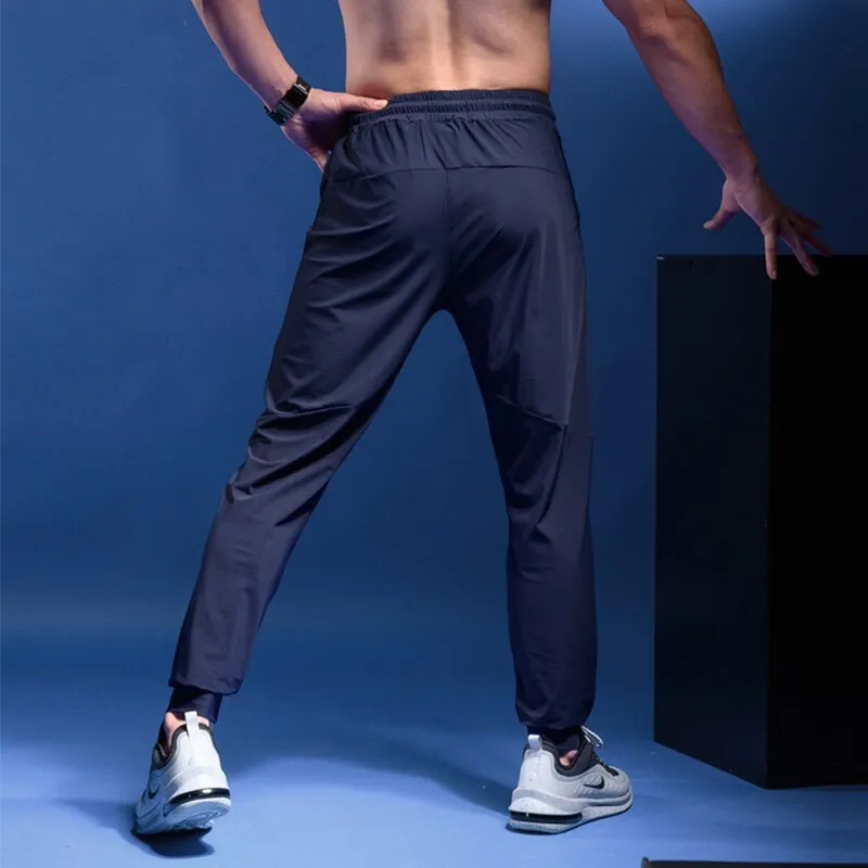 Men's Sports Running Pants Joggers Training Elastic Cylinder Active Pants Gym Workout Jogging Trousers Plus size Elastic Pants