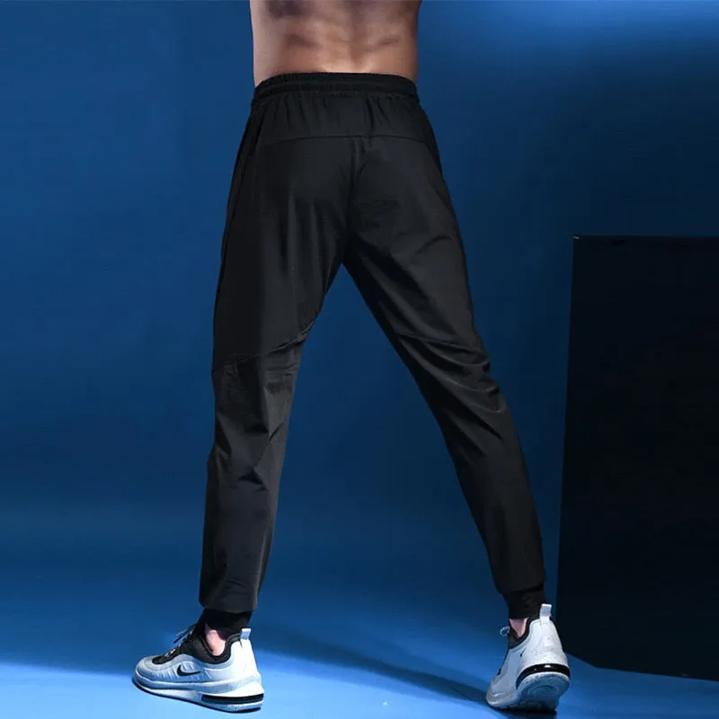 Men's Sports Running Pants Joggers Training Elastic Cylinder Active Pants Gym Workout Jogging Trousers Plus size Elastic Pants