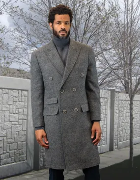 Men's Wool and Cashmere Overcoat Jacket | WJ-101-Gray