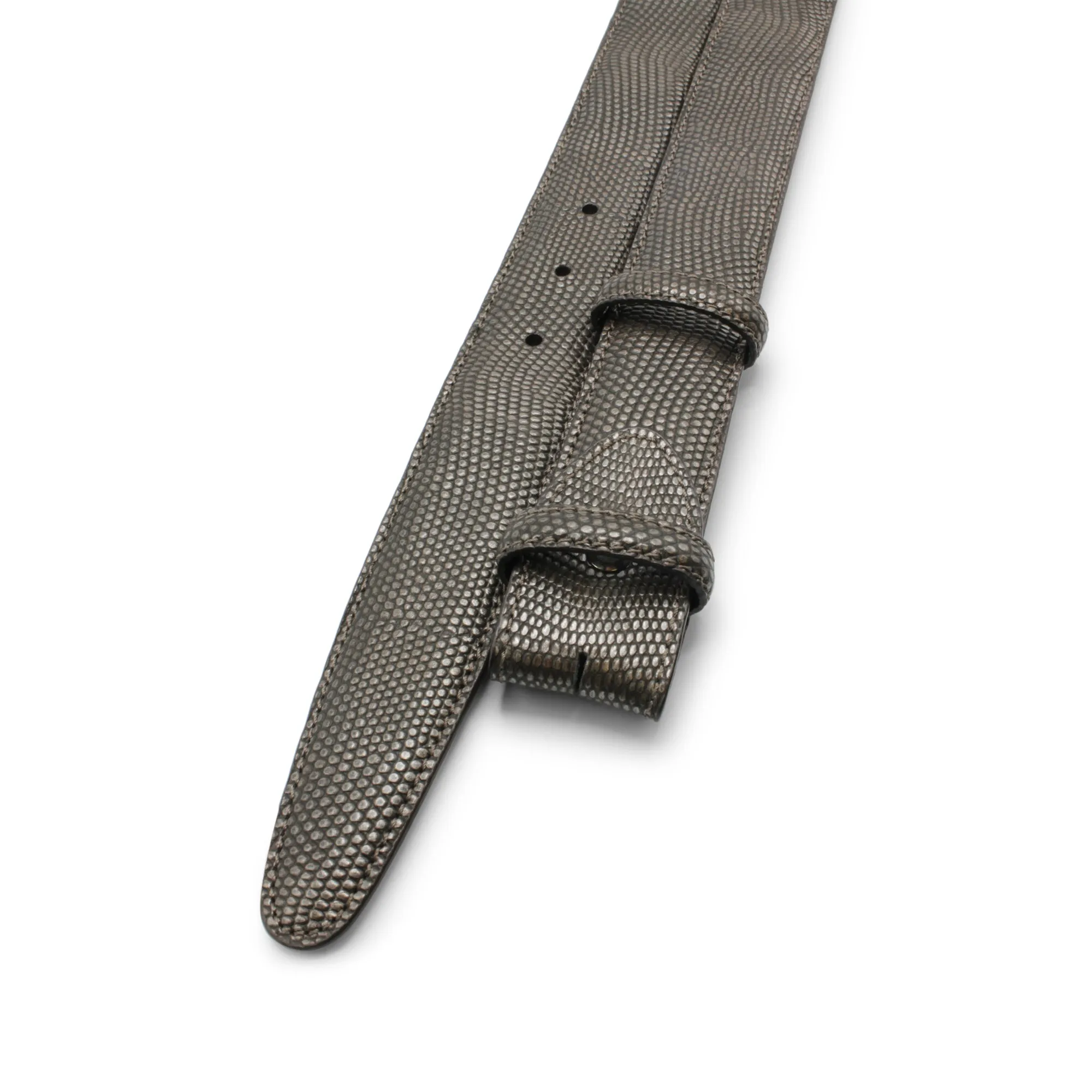 Metallic Hued Lizard Effect Belt Strap