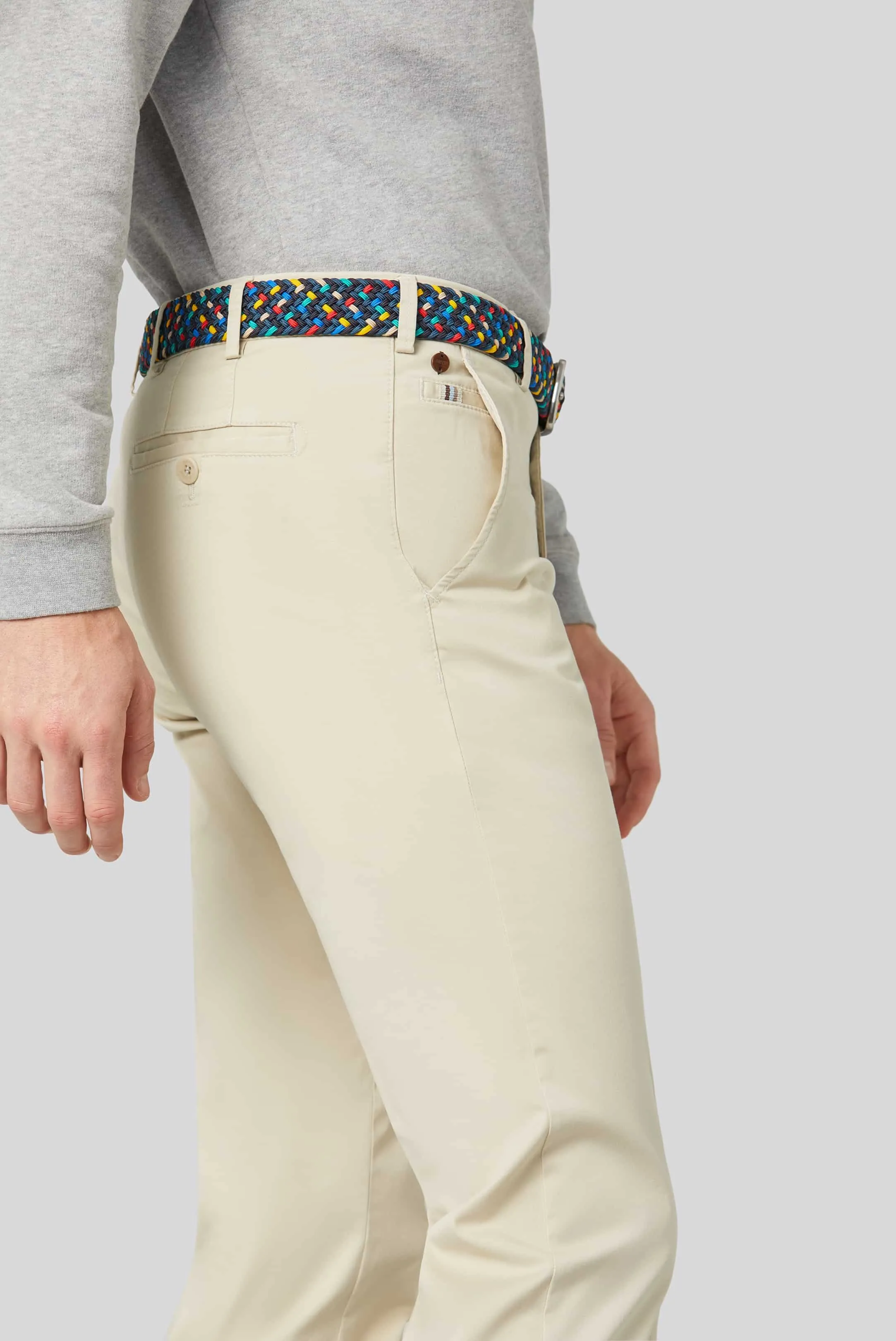 MEYER Roma Trousers - 3001 Light-Weight Cotton Chinos - Beige