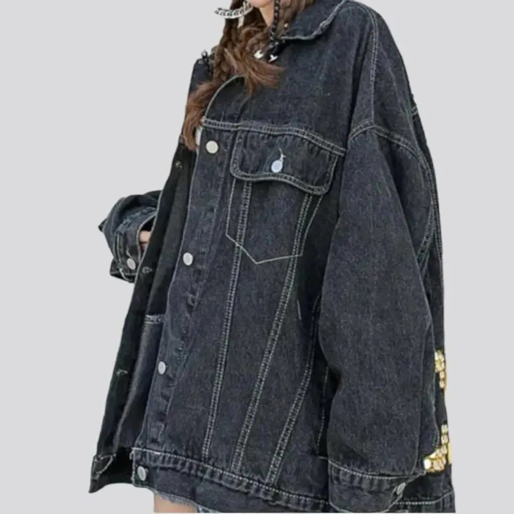 Mickey-print denim jacket
 for women