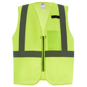 Milwaukee 48-73-2251 Class 2 High Visibility Yellow Mesh One Pocket Safety Vest - S/M (CSA)