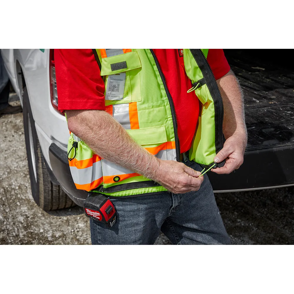 Milwaukee 48-73-5162 Class 2 Surveyor's High Visibility Yellow Safety Vest - L/XL