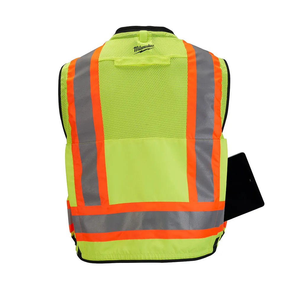 Milwaukee 48-73-5162 Class 2 Surveyor's High Visibility Yellow Safety Vest - L/XL