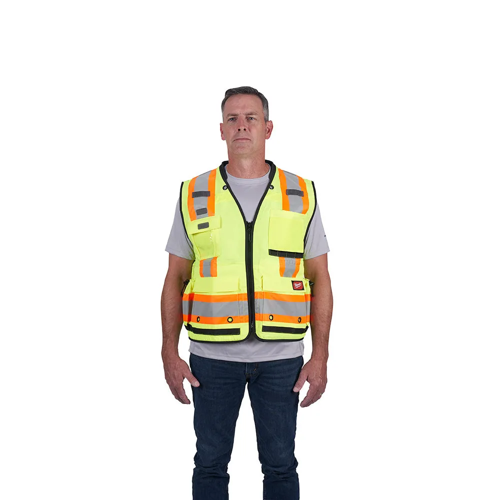 Milwaukee 48-73-5162 Class 2 Surveyor's High Visibility Yellow Safety Vest - L/XL