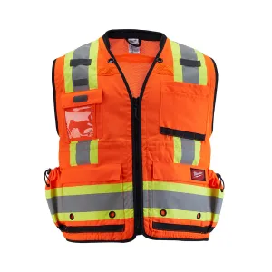 Milwaukee 48-73-5166 Class 2 Surveyor's High Visibility Orange Safety Vest - L/XL