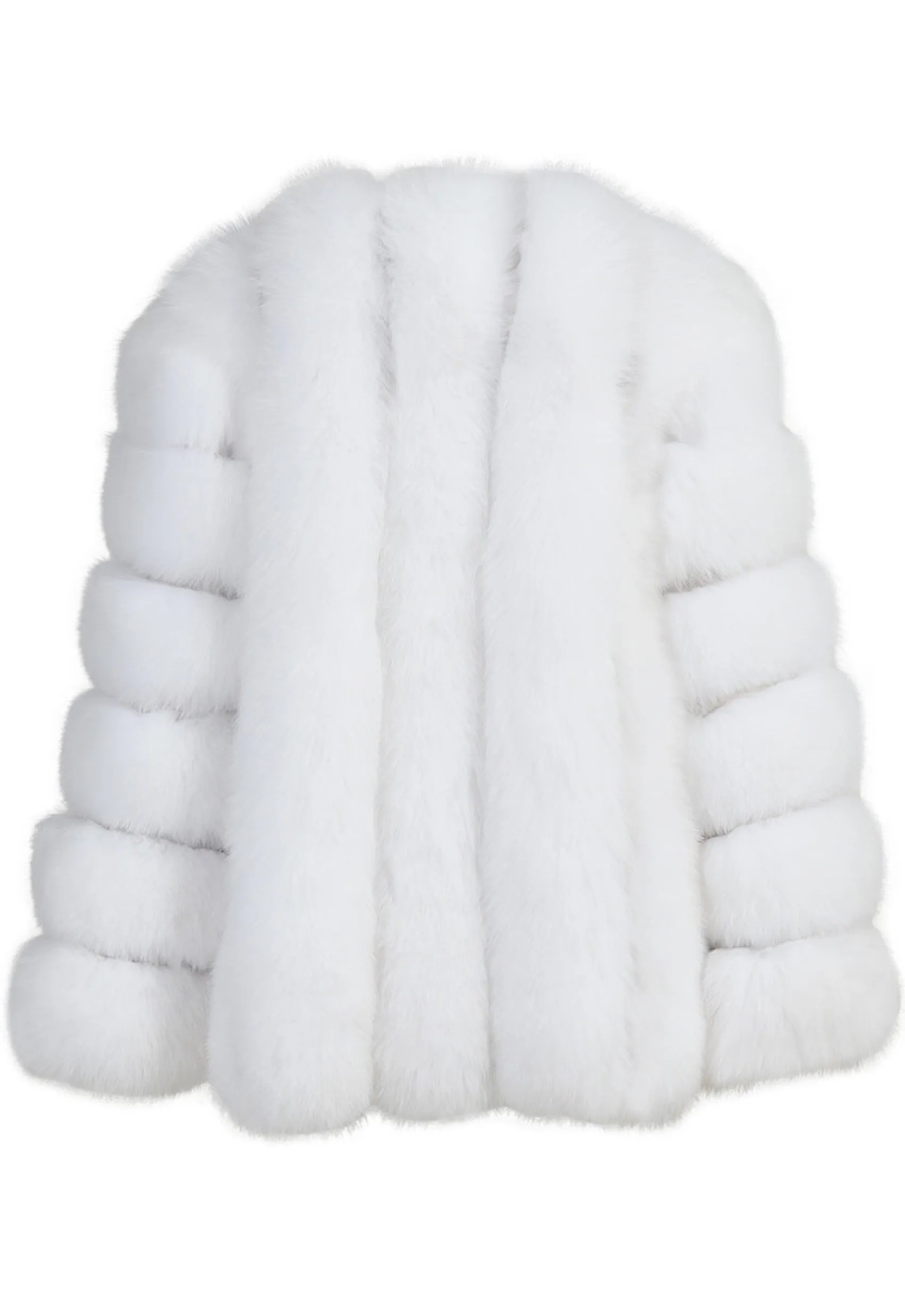 MODENA Plush Vertical Fox Fur Coat