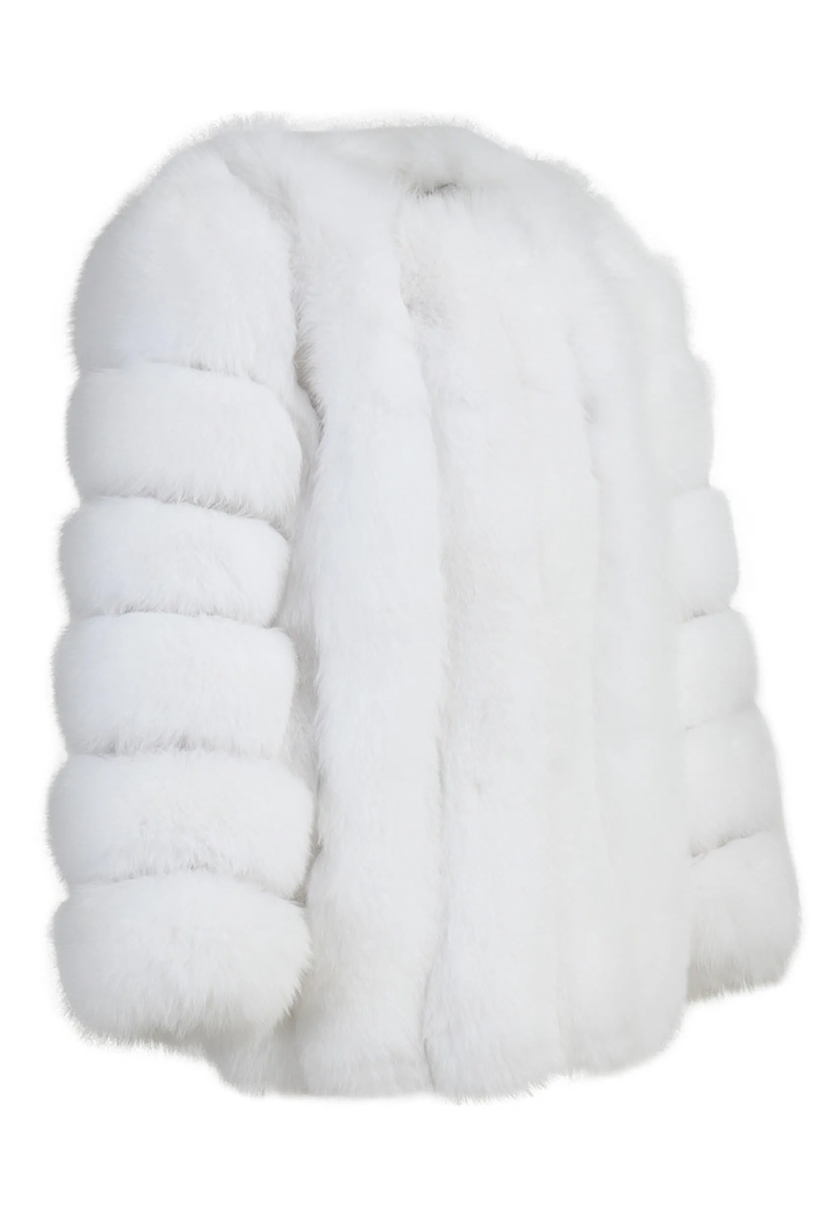 MODENA Plush Vertical Fox Fur Coat