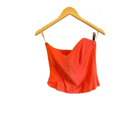 Mondi Silk & Linen Blend Orange Bustier Top UK Size 8