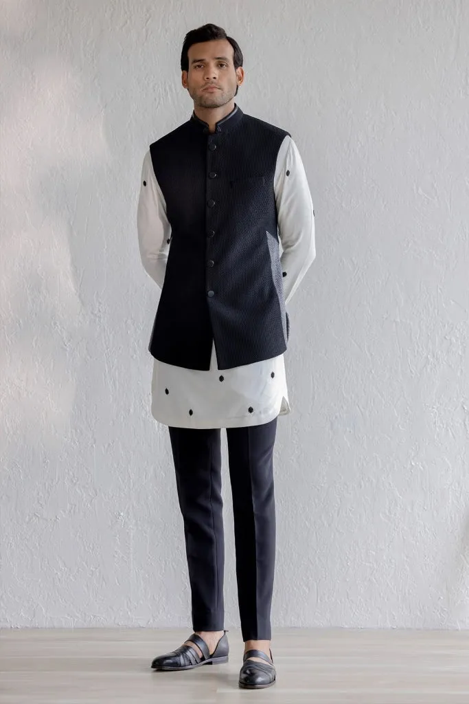 Monochrome Chevron Nehru Jacket