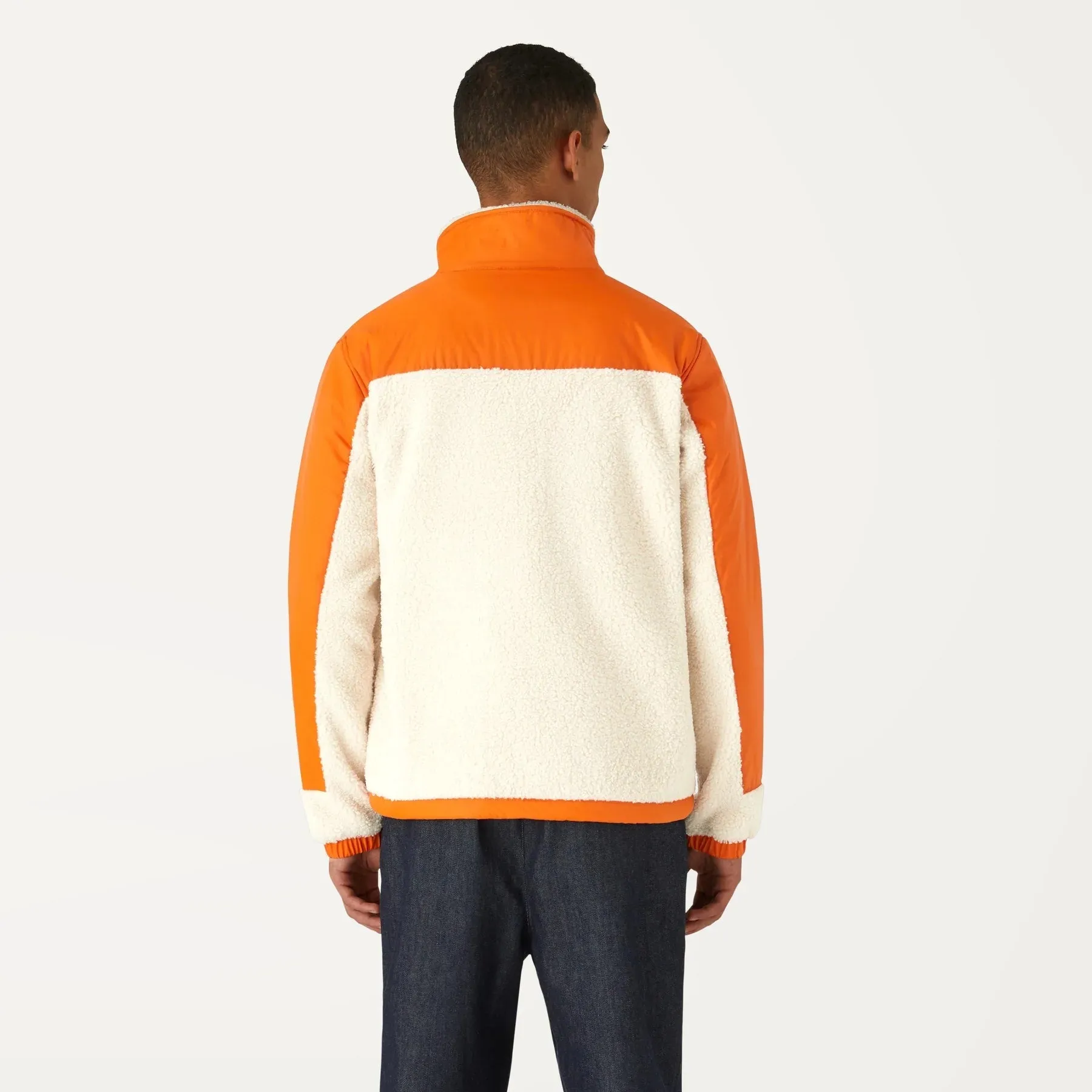 Nersev Orsetto - Unisex Fleece Top in Ecru - Orange Rust