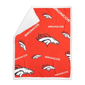 NFL Denver Broncos Logo Brands 50x60 Sherpa