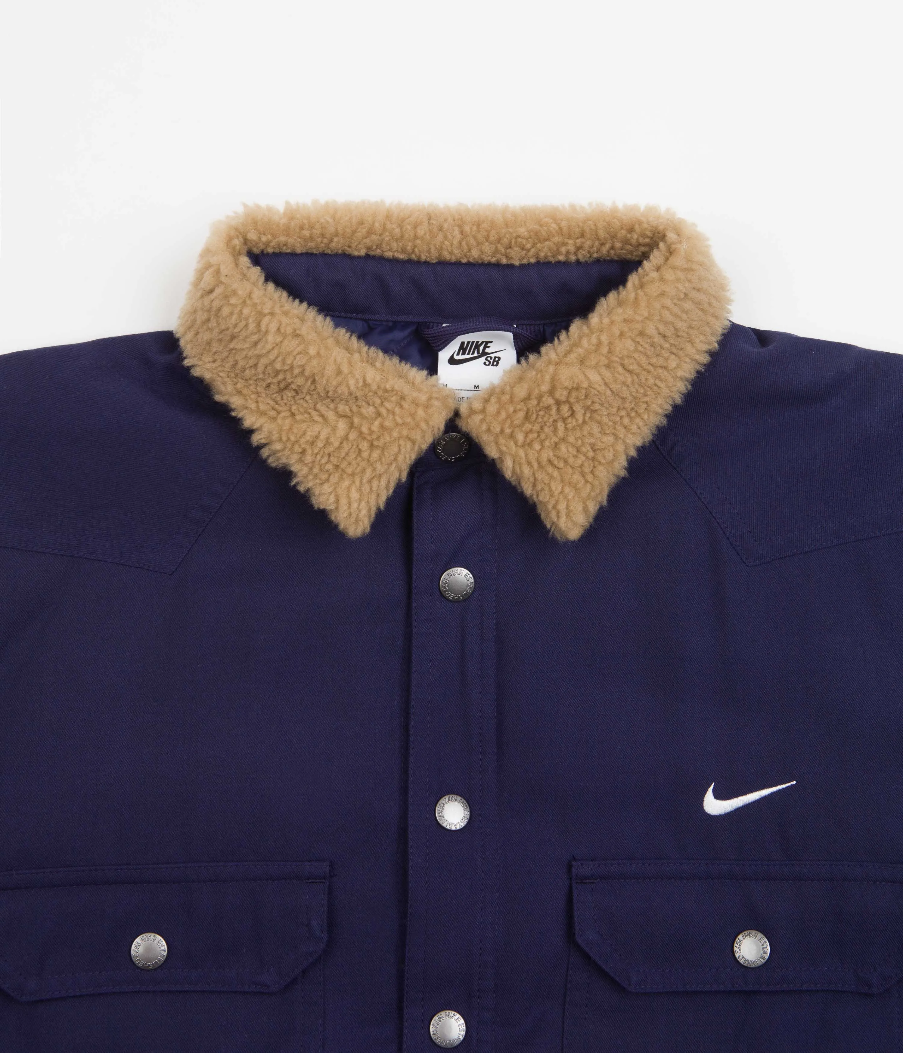 Nike SB Padded Flannel Jacket - Midnight Navy / Dark Driftwood / White