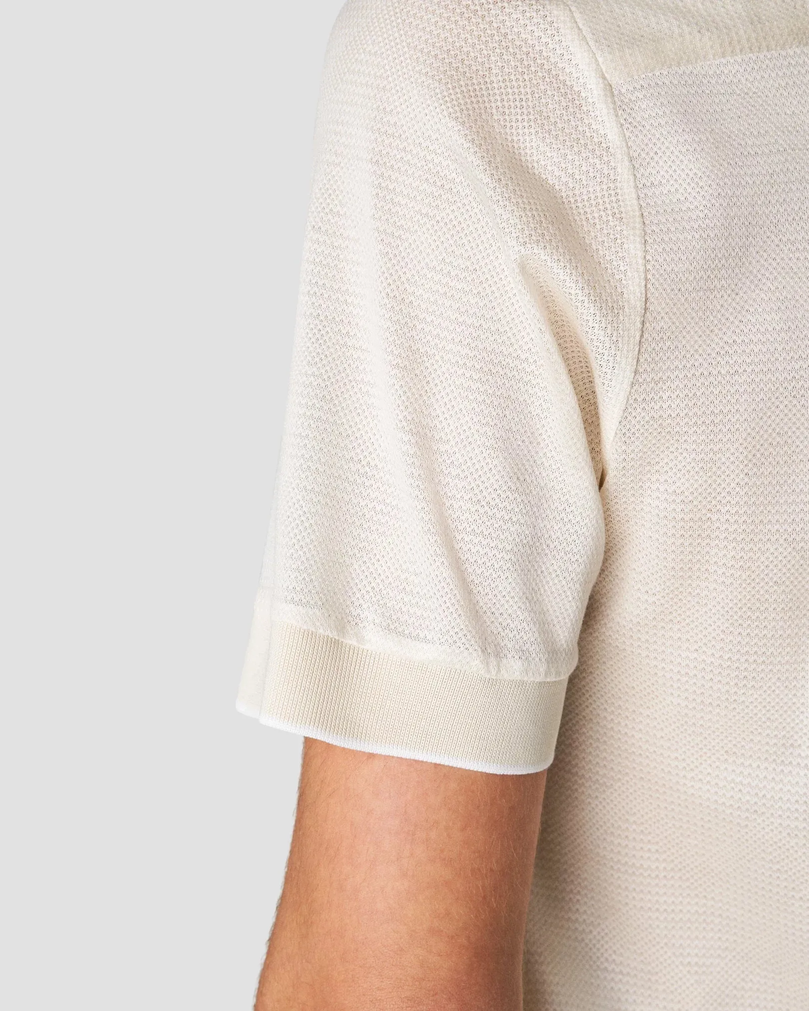 Off-White Knit Collar Filo di Scozia Polo Shirt - ETON