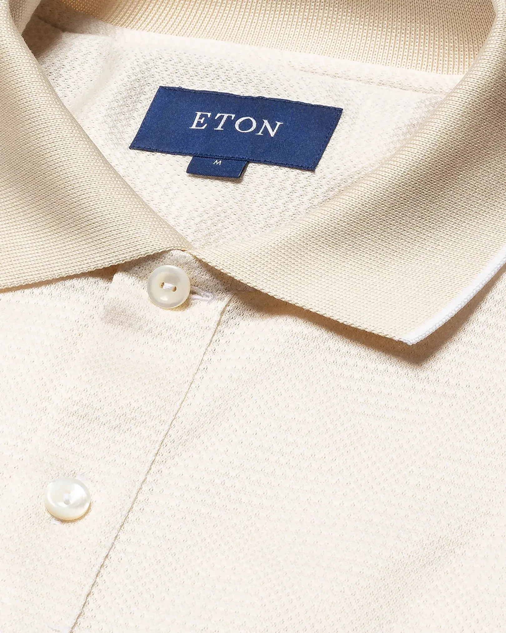 Off-White Knit Collar Filo di Scozia Polo Shirt - ETON