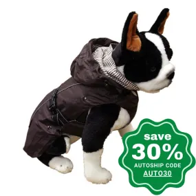 One for Pets - All-Weather Dog Coat with Removable Fleece - Brown - 14"