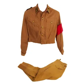 Original German WWII SA Westmark Group SA-Haupttruppführer Brown Shirt Tunic and Corduroy Jodphurs