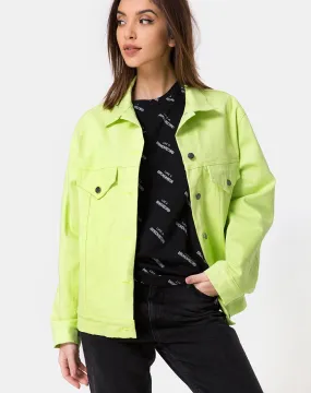 Oversize Denim Jacket in Lime