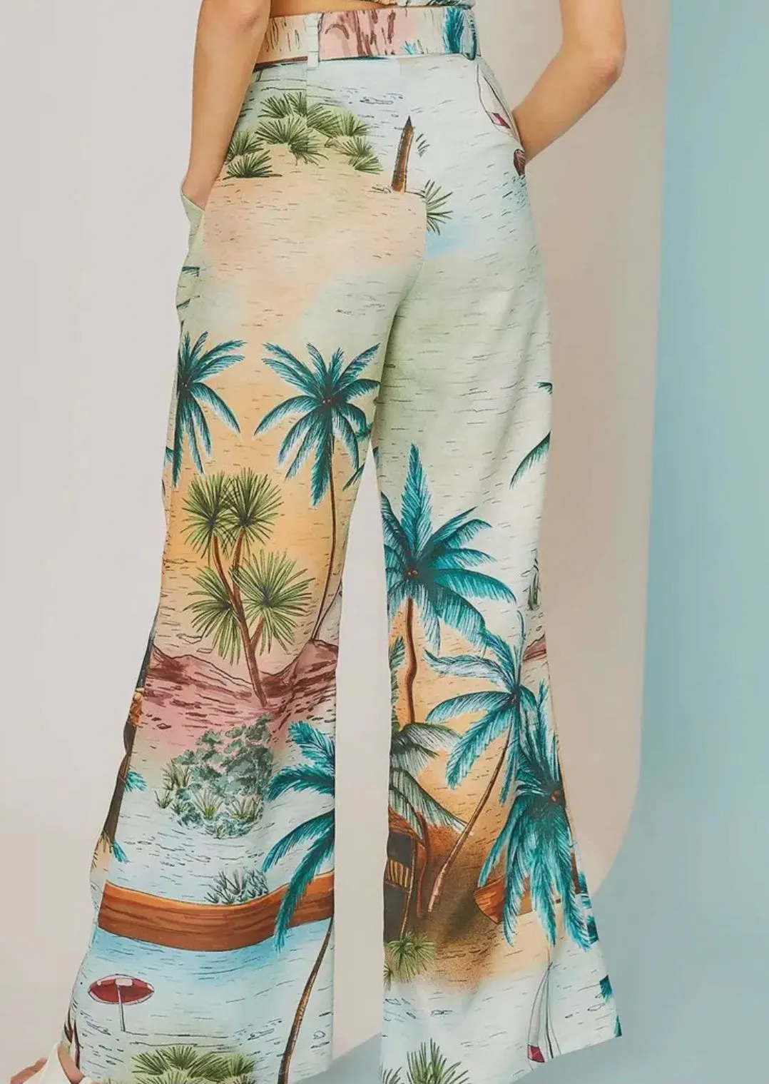 Palm Print Pants