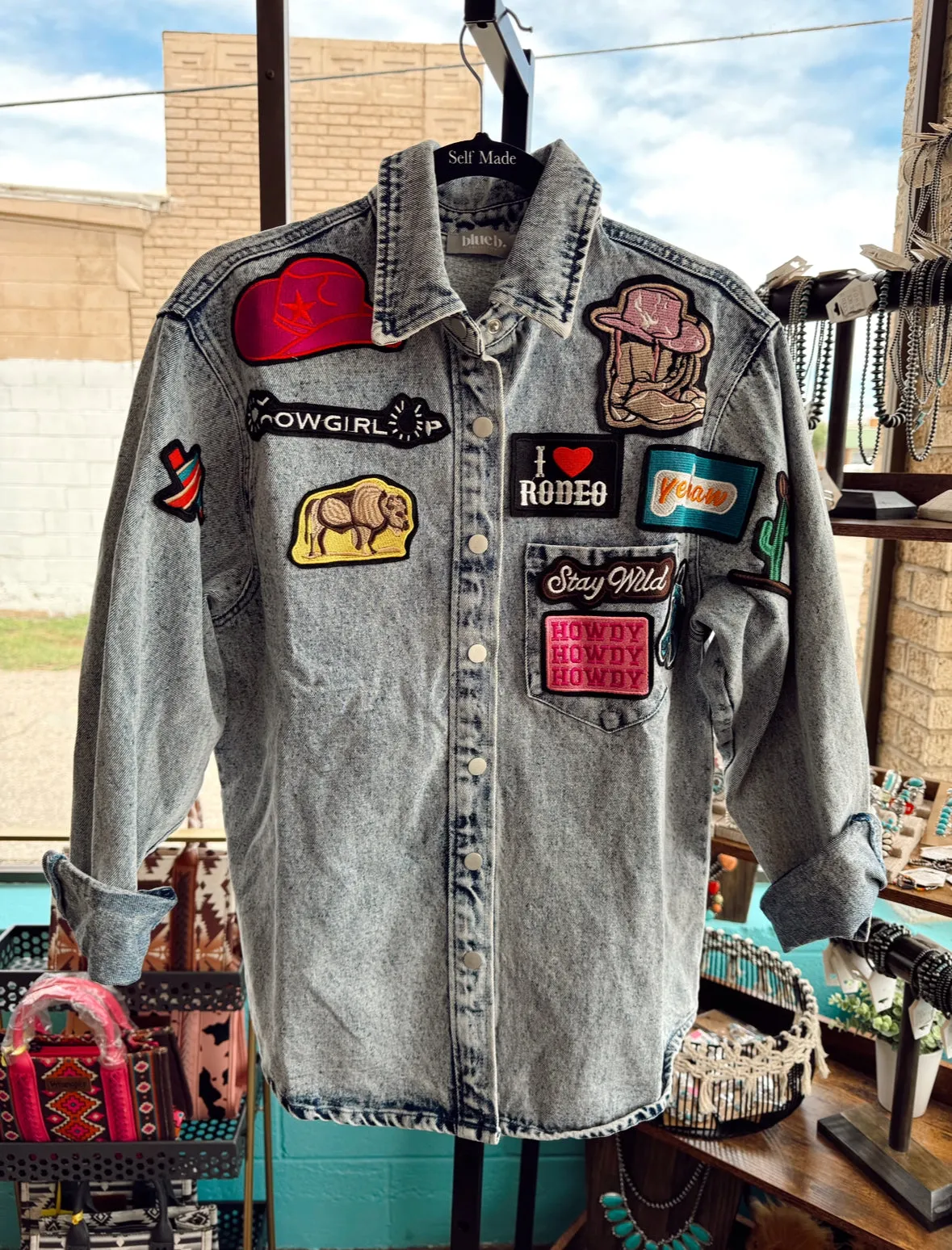 Patchwork Acid Wash Denim Jacket