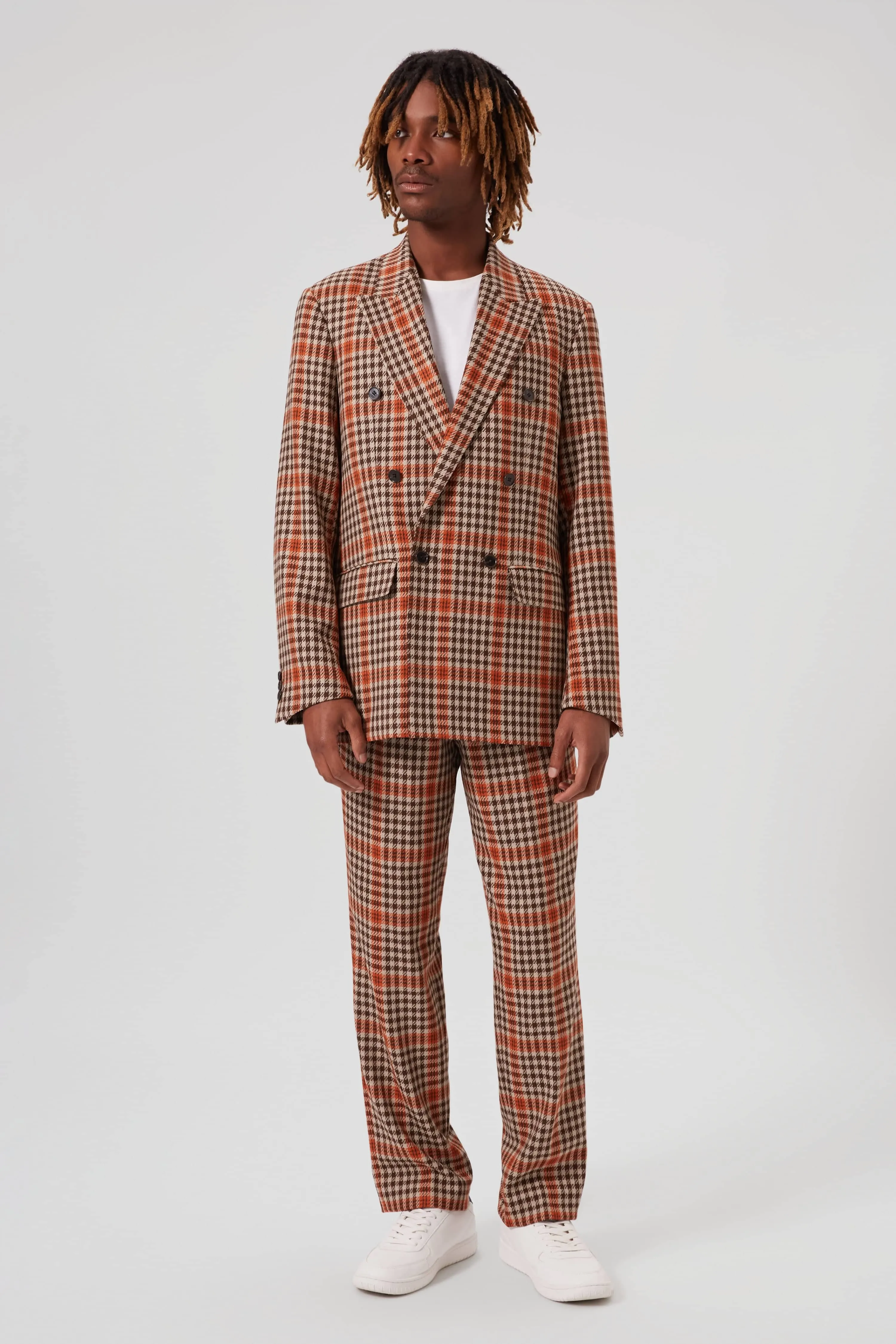 Pires Oversized Beige Check Jacket - ARCHIVE