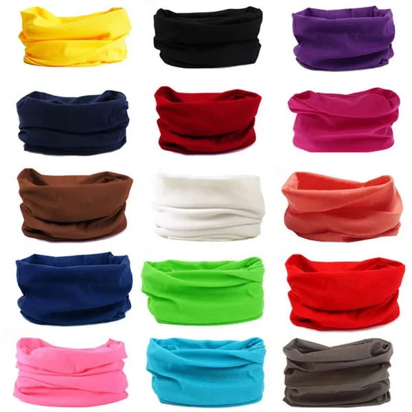 Plain Color Outdoor Sports Seamless Tube Magic Scarf Bandanas Face Mask Neck Warmer Multifunctional Headwear Balaclava Head Wrap