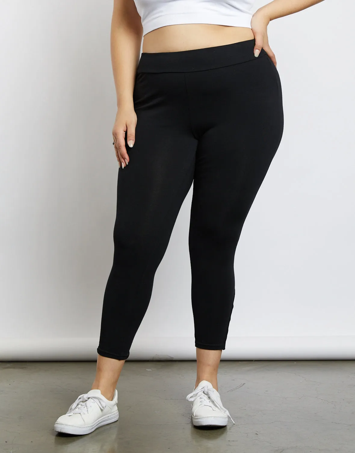 Plus Size Criss Cross Black Leggings