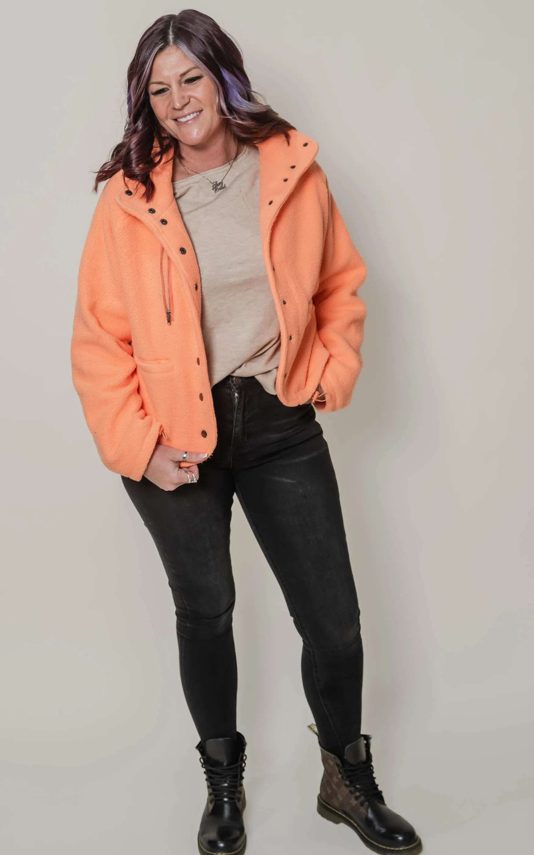 POL PREORDER - Neon Orange Sherpa Jacket