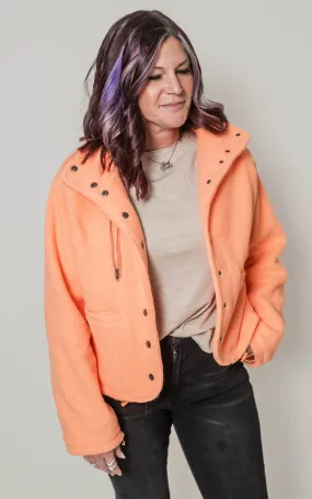 POL PREORDER - Neon Orange Sherpa Jacket