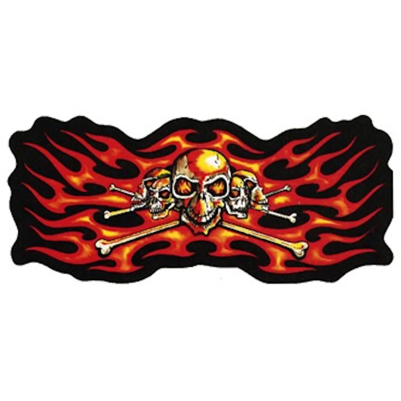 Purple Skeleton Heads With Flames Large Motorcycle Vest Patch 5"x10"