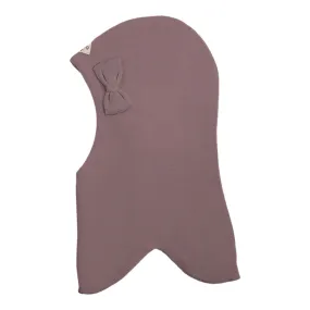 Racing Kids Round Balaclava Wool/Cotton Round w. Bow Dusty Purple