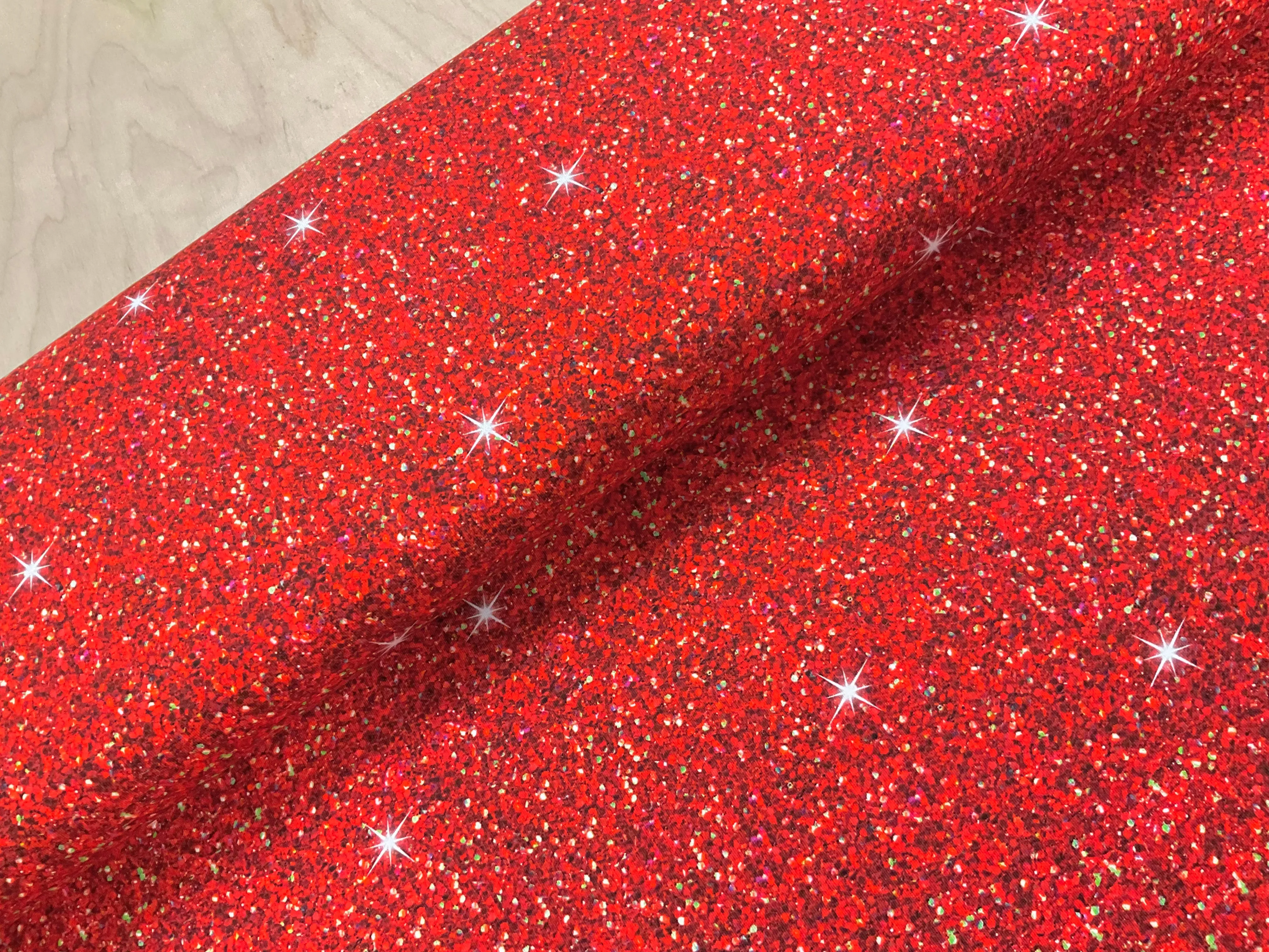 Red Glitter Cotton Jersey