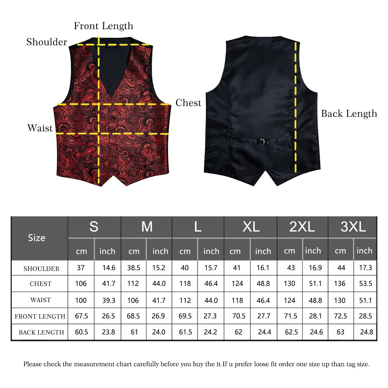 Red Solid Silk Men's Vest Single Vest