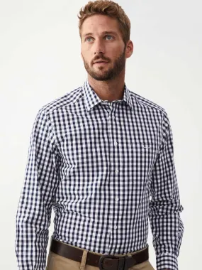 RM WILLIAMS Collins Standard Collar Men's Shirt - Navy Gingham Check