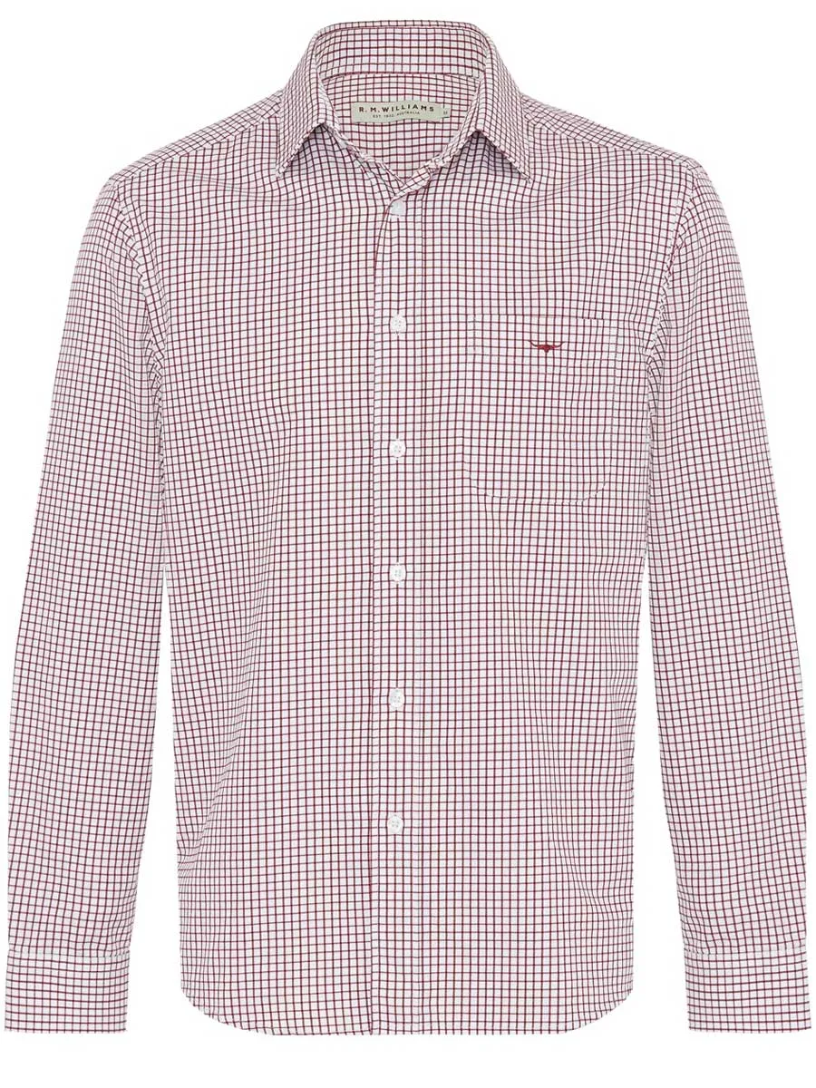 RM WILLIAMS Collins Standard Collar Men's Shirt - Red Check