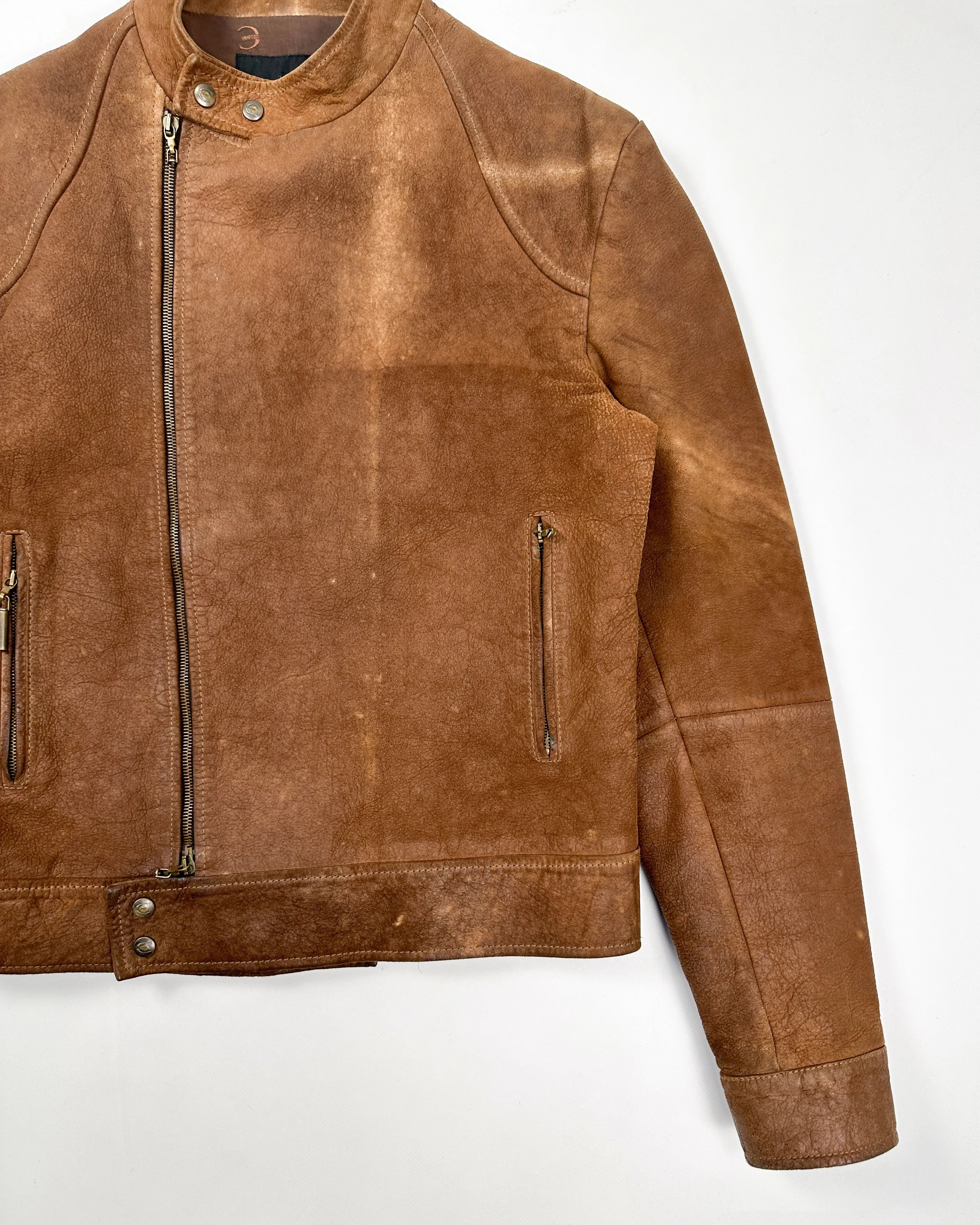 Roberto Cavalli Brown Leather Jacket 2000's