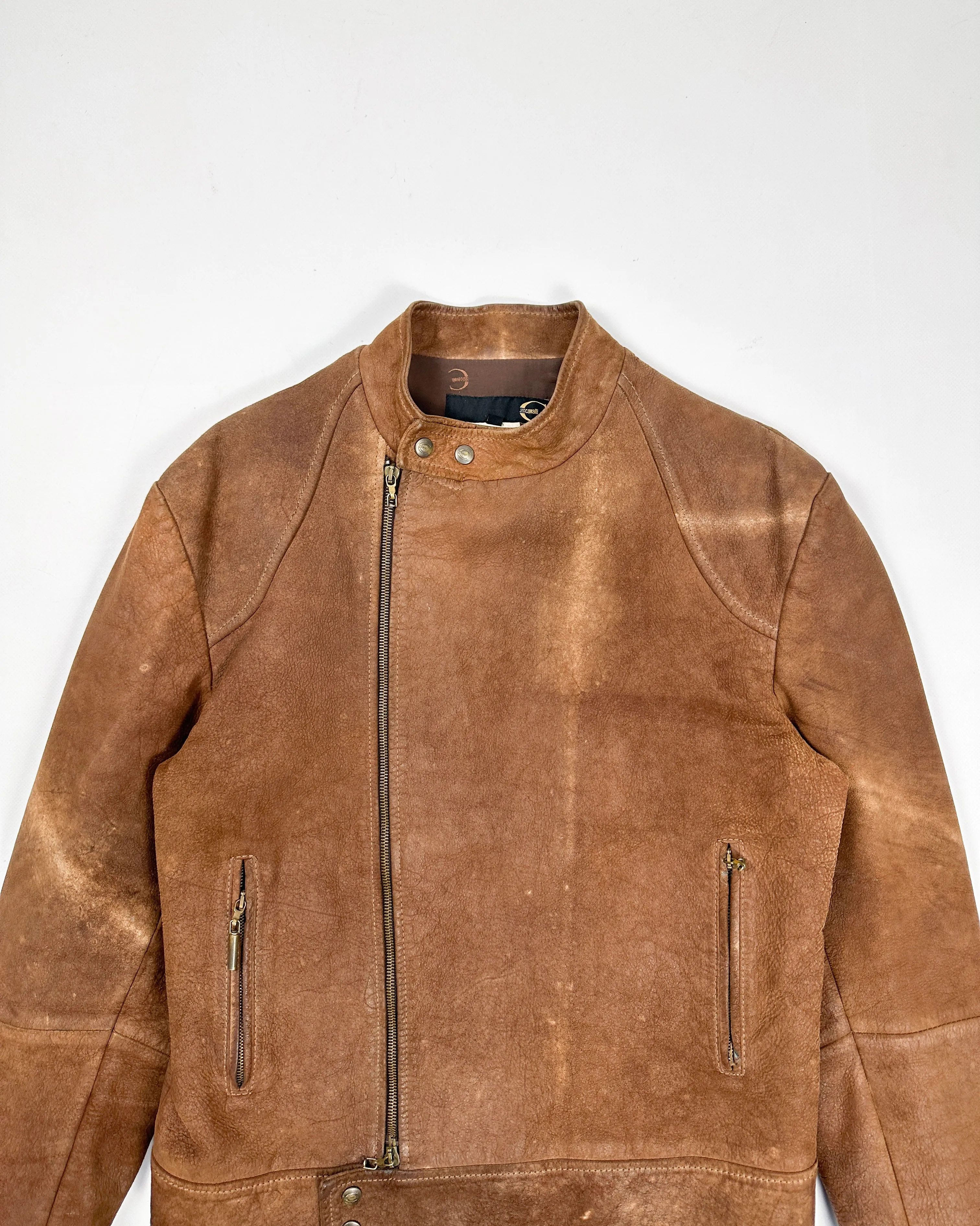 Roberto Cavalli Brown Leather Jacket 2000's