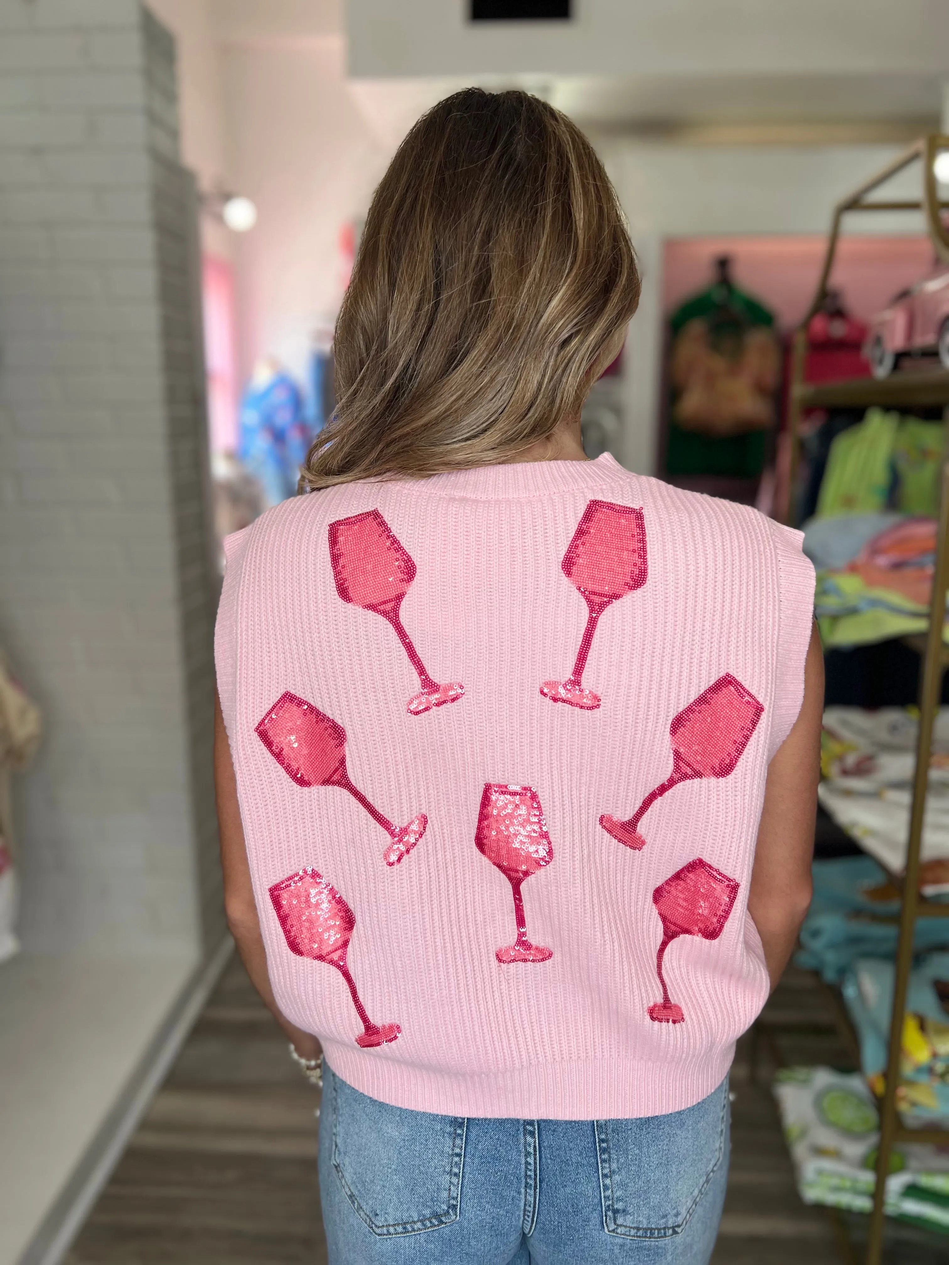 Rose In The USA Sweater Vest - Light Pink [Queen of Sparkles]