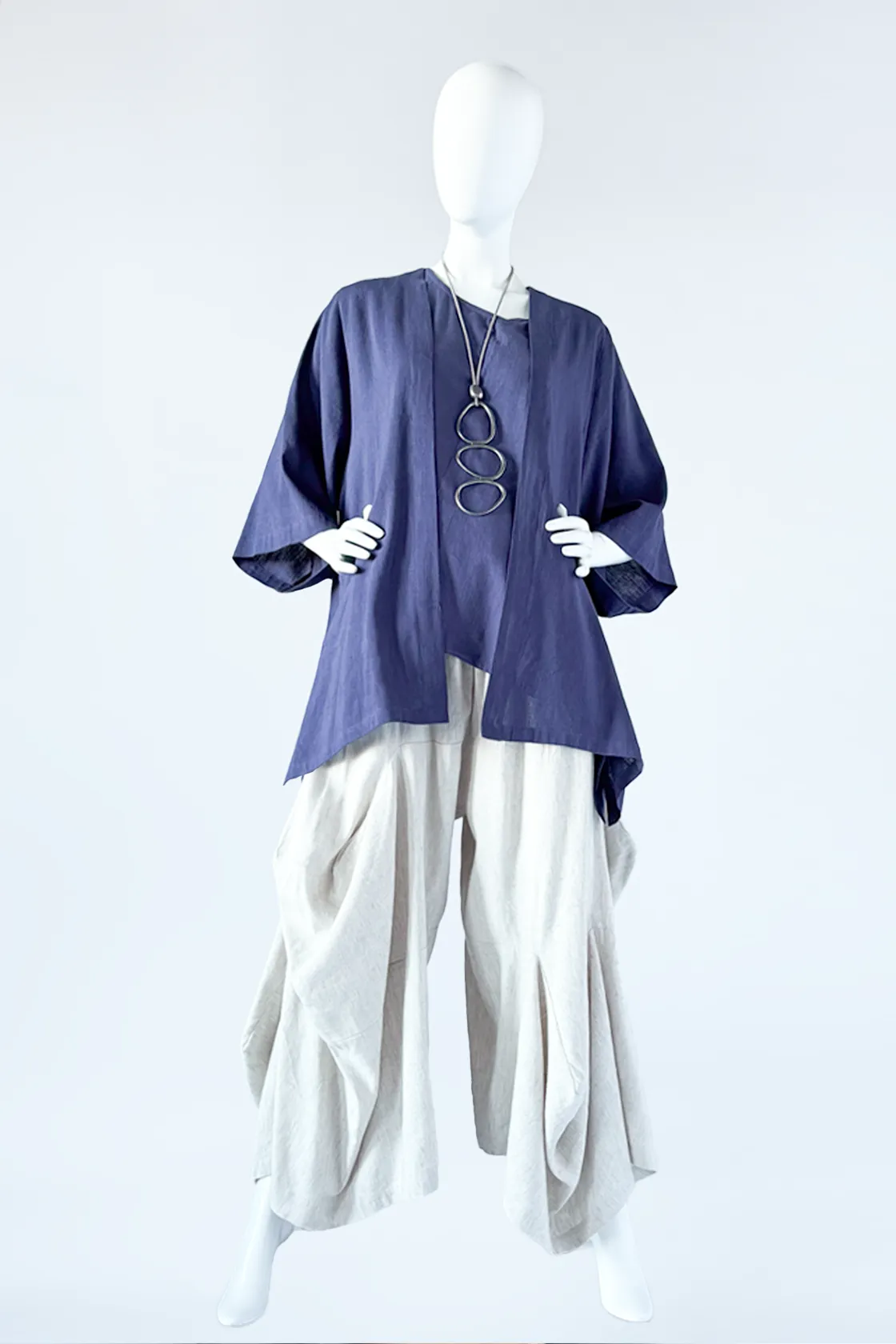 Short Kimono Jacket in Purple Haze Papyrus