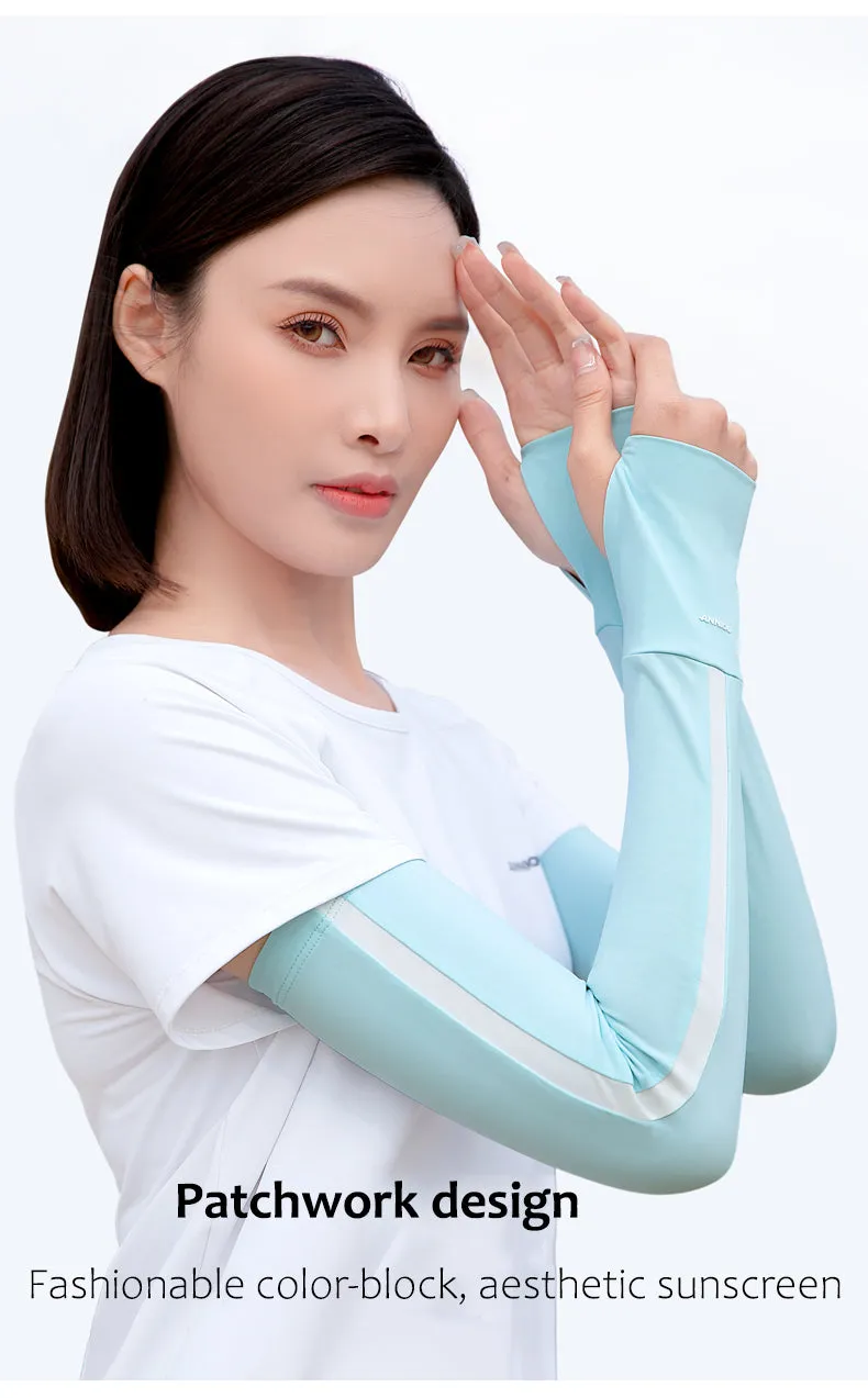 Sidiou Group Fashion Cooling Ice Slik Sleeves Breathable Women's Cycling Running Arm Gloves Summer UPF50 UV Protection Arms Sleeve Men