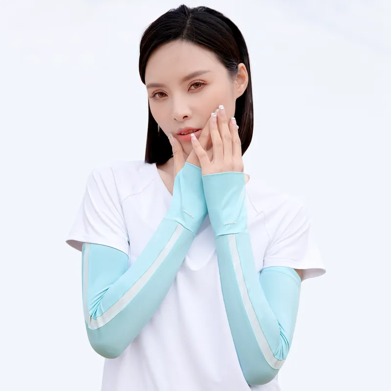 Sidiou Group Fashion Cooling Ice Slik Sleeves Breathable Women's Cycling Running Arm Gloves Summer UPF50 UV Protection Arms Sleeve Men