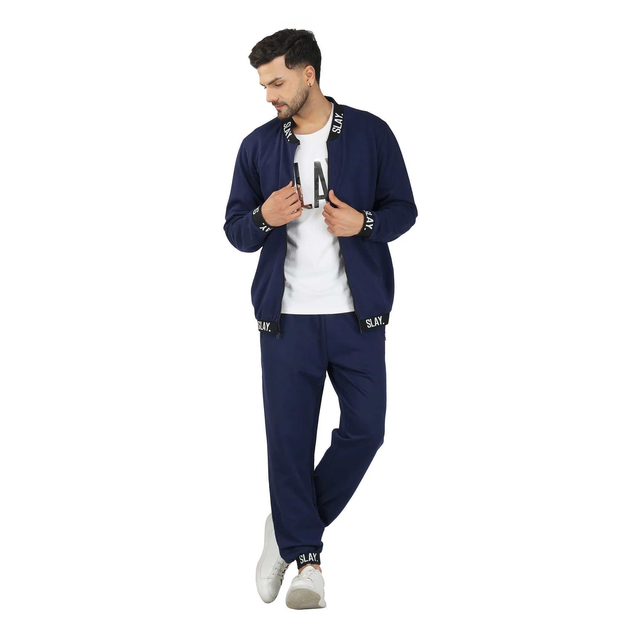 SLAY. Classic Men's Limited Edition Navy Blue Tracksuit