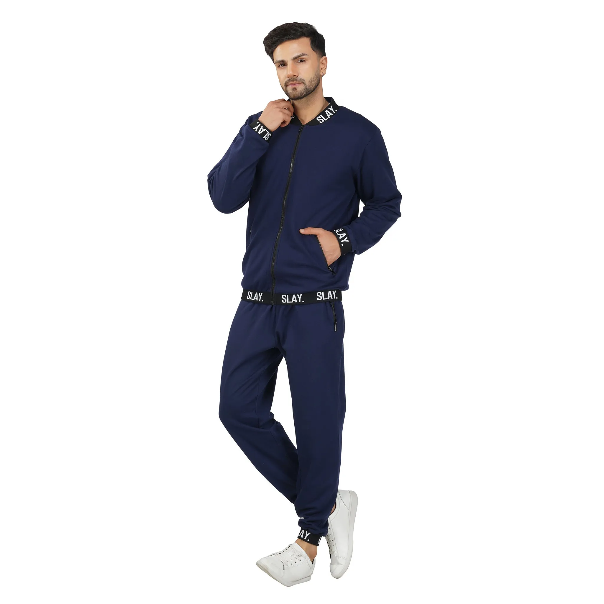 SLAY. Classic Men's Limited Edition Navy Blue Tracksuit