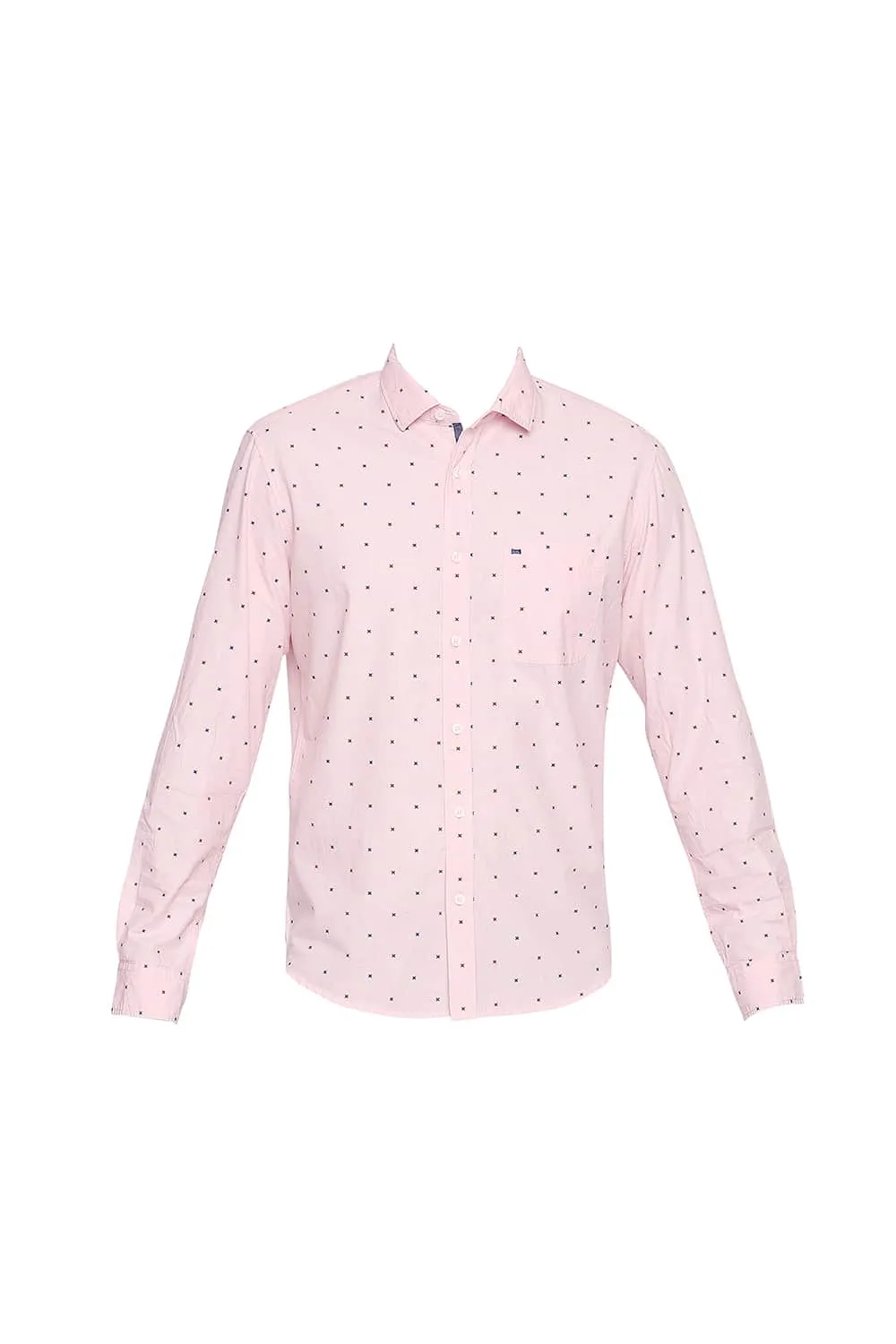 Slim Fit Printed Fil A Fil Shirt