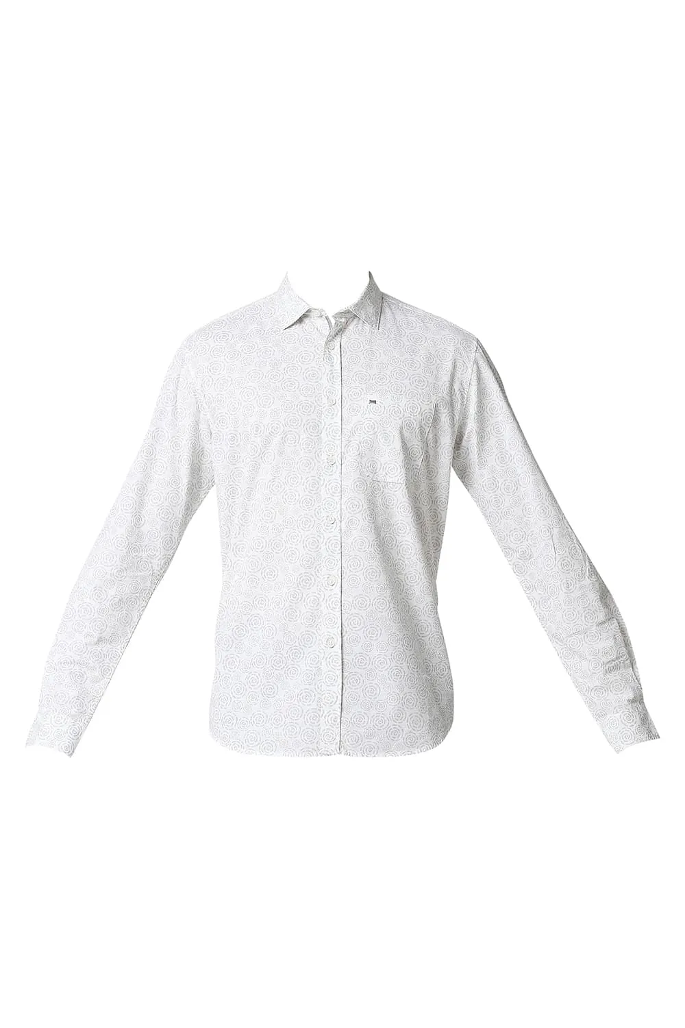 Slim Fit Slub Printed Shirt