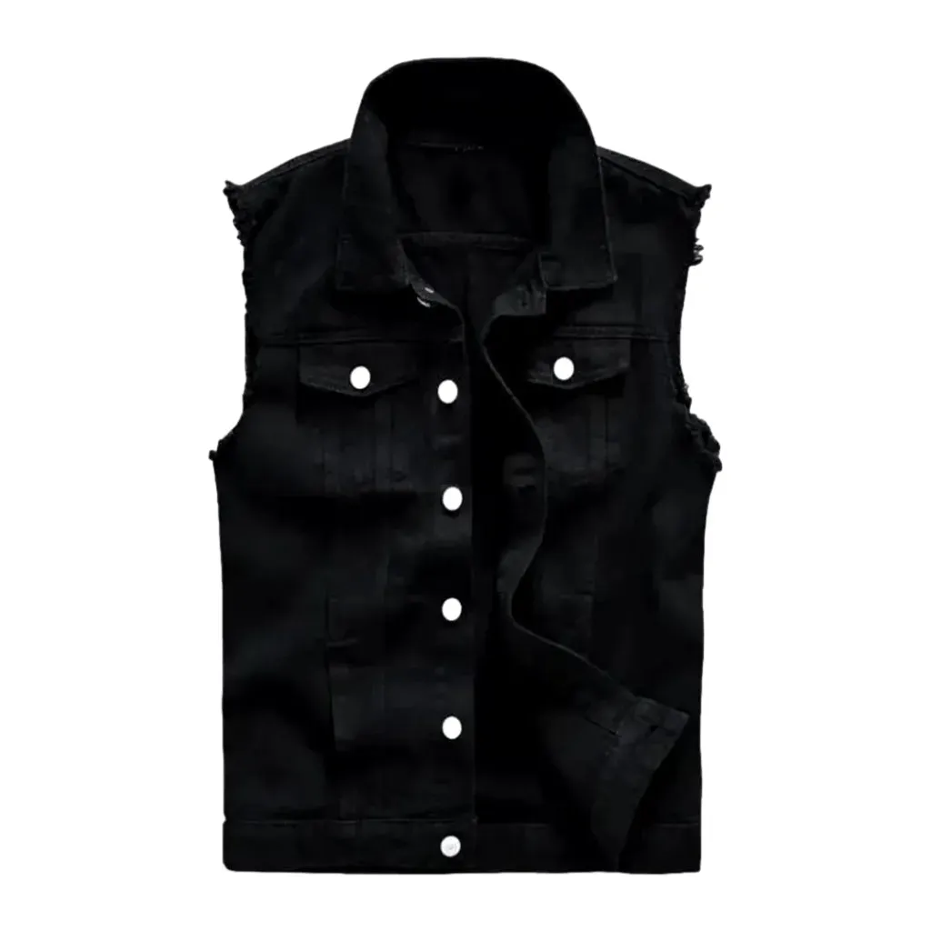 Slim men's jean vest