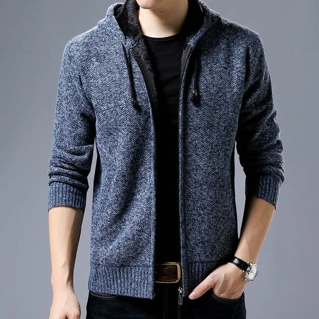 Solid Color Autumn Hooded Zippered Jacket