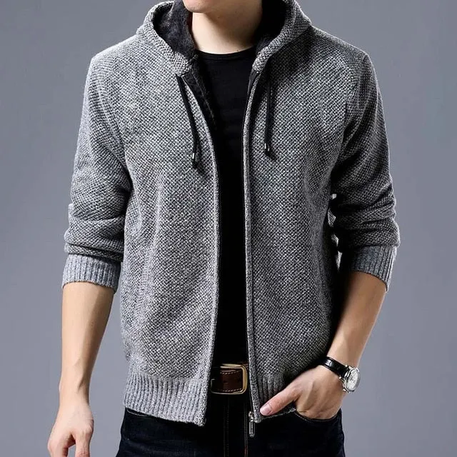 Solid Color Autumn Hooded Zippered Jacket